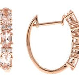 Olivia 14K Rose Gold Round-Cut Madagascar Morganite Earring
