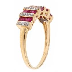 Willa 10K Yellow Gold Square-Cut Ruby Ring
