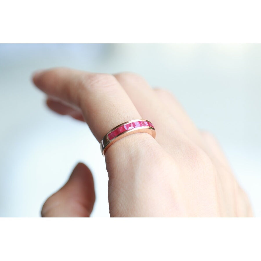 Chelsea 14K Rose Gold Princess-Cut Mozambique Ruby Ring