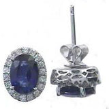 Penny 10K White Gold Oval-Cut Ceylon Blue Sapphire Earring