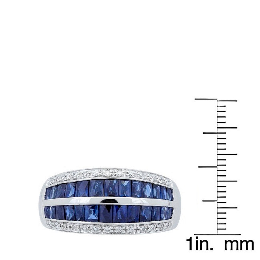 Kinley 14K White Gold Baguette-Cut Blue Sapphire Ring