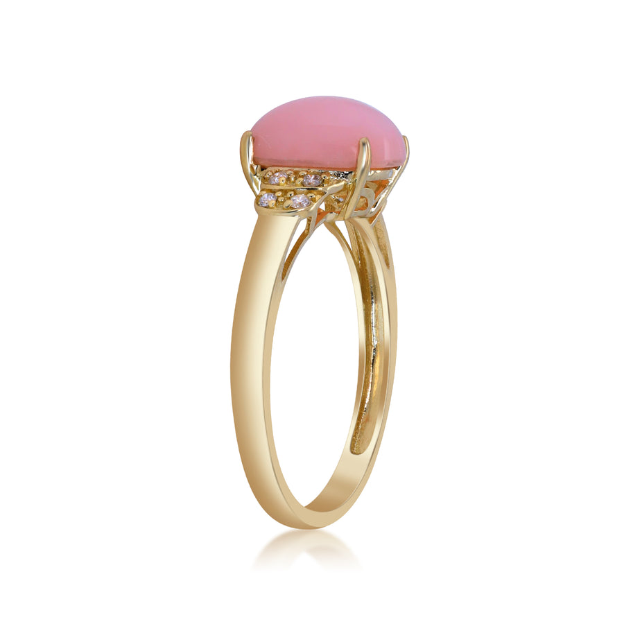 Tatiana 14K Yellow Gold Oval-Cut Peruvian Pink Opal Ring