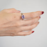 Della 14K White Gold Cushion-Cut Pink Brazilian Amethyst Ring