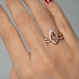 Esperanza 14K Rose Gold Marquise-Cut Madagascar Morganite Ring
