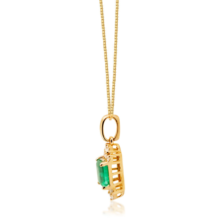 Amelie 10K Yellow Gold Emerald-Cut Emerald Pendant