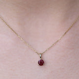Penelope 10K Yellow Gold Round-Cut  Mozambique Ruby Pendant