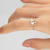 Janiyah 10K Rose Gold Cushion-Cut Madagascar Morganite Ring