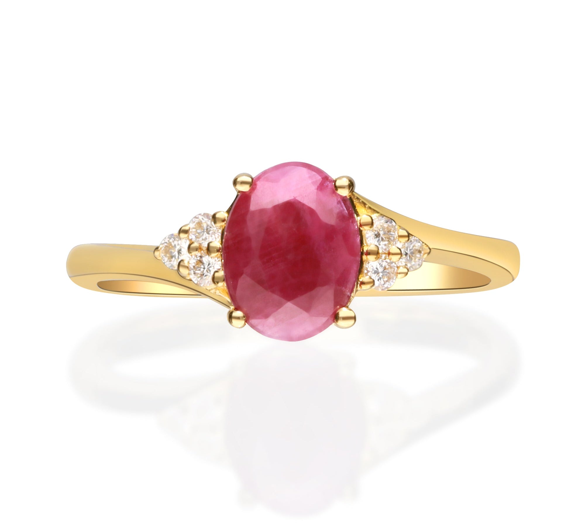 Carolyn 10K Yellow Gold Oval-Cut Mozambique Ruby Ring