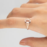 Nancy 10K Rose Gold Oval-Cut Madagascar Morganite Ring