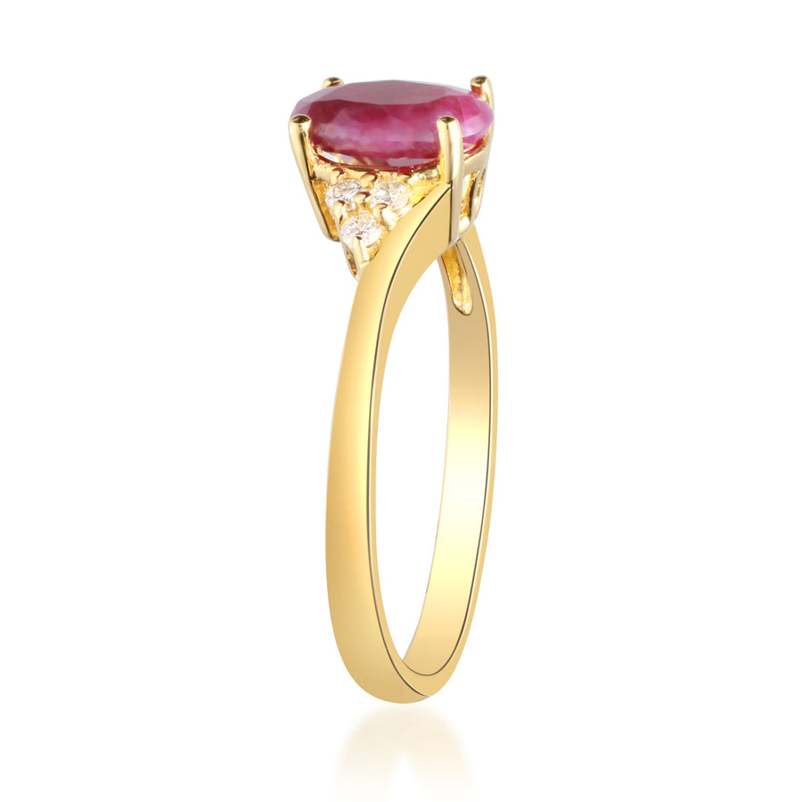 Carolyn 10K Yellow Gold Oval-Cut Mozambique Ruby Ring
