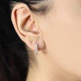 Celia Round-Cut White Diamond Earrings in 14K White Gold