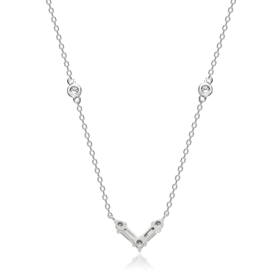Holland 14K White Gold Baguette-Cut White Diamond Necklace