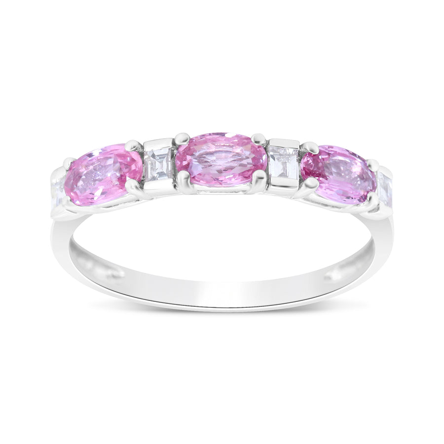 Gianna 14K White Gold Oval-Cut Pink Sapphire Ring