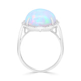Vida 10K White Gold Oval-Cut African Opal Ring