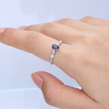 Amelia 10K White Gold Oval-Cut Ceylon Blue Sapphire Ring