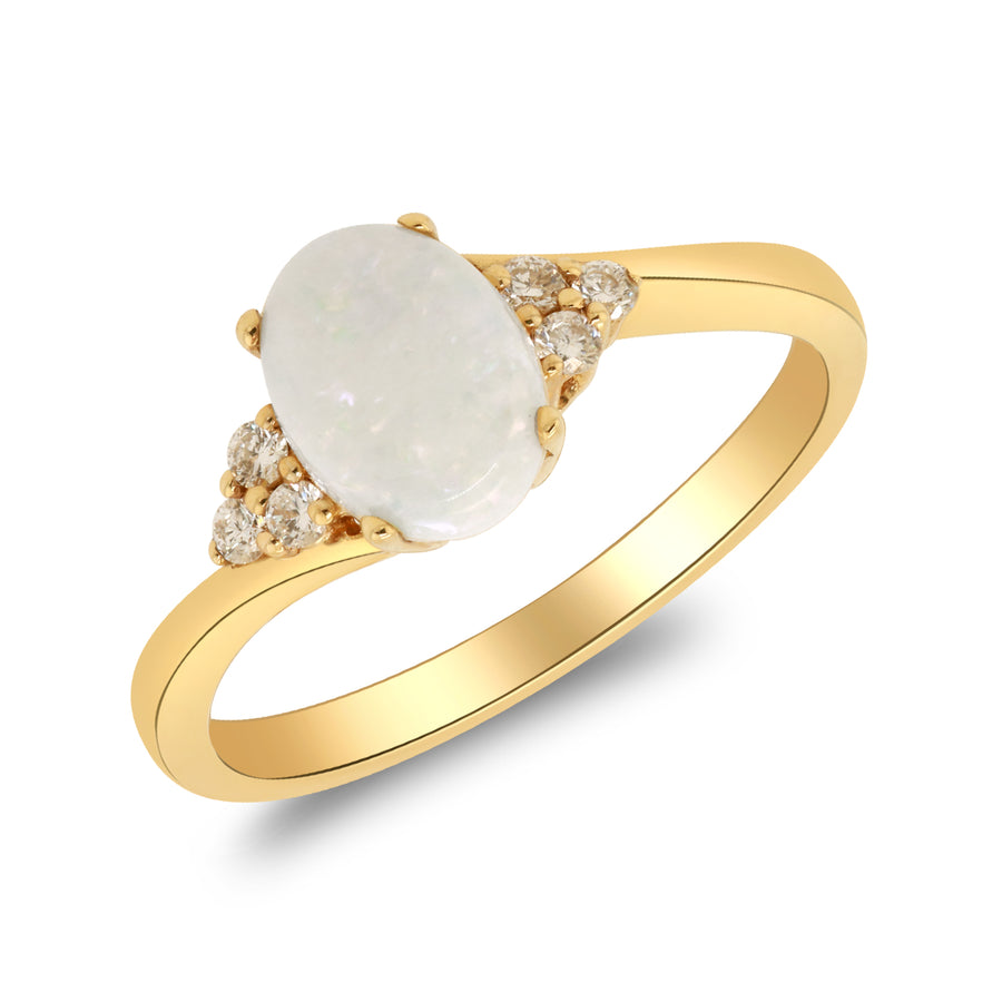 Ayleen 10K Yellow Gold Oval-Cut Ethiopian Opal Ring
