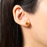 Mikayla 14K Yellow Gold Round-Cut Brazilian Citrine Earring
