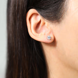Jayde 14K White Gold Round-Cut Brazilian Aquamarine Earring