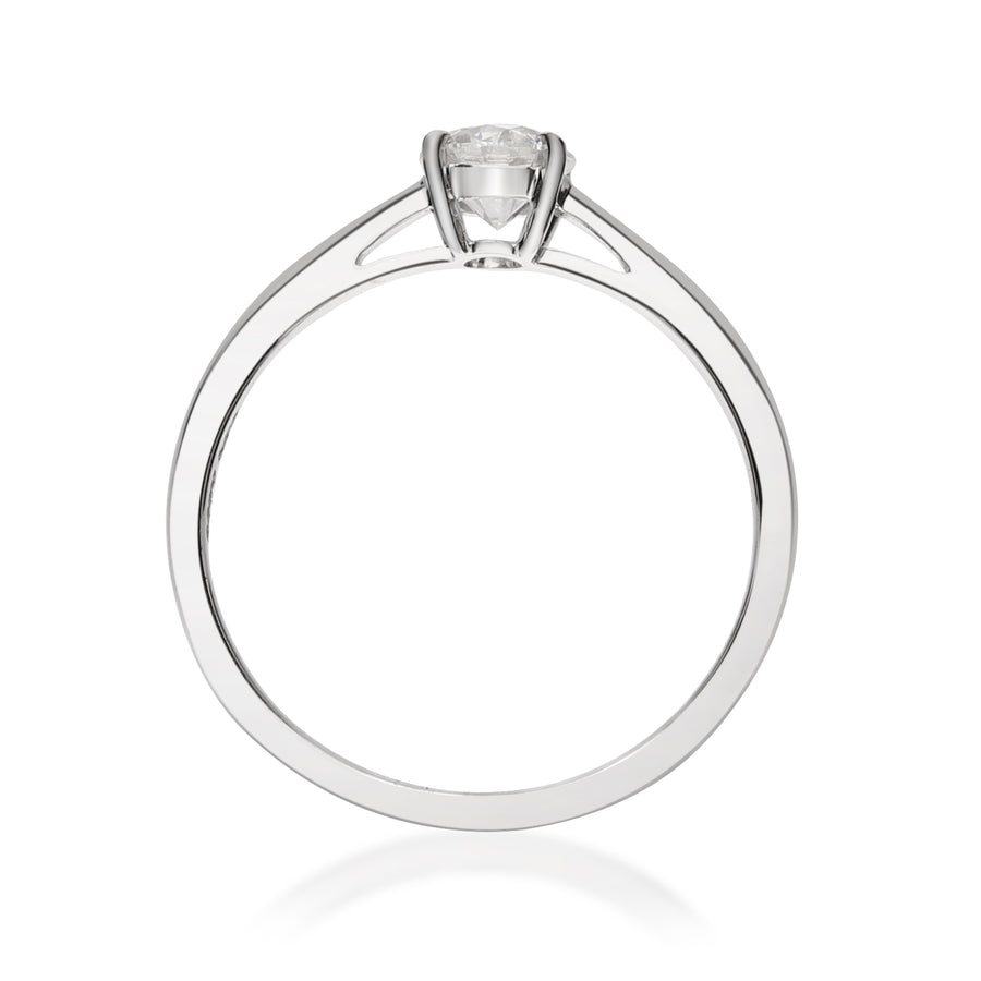 Phoebe 18K White Gold Round-Cut White Diamond Ring