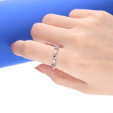 Lena 18K White Gold Square-Cut Ceylon Blue Sapphire Ring