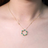 Amelia 10K Yellow Gold Pear-cut Natural Zambian Emerald Pendant