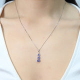 Annabella Round-Cut Tanzanian Tanzanite Silver Pendant