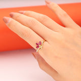 Freyja 14K Yellow Gold Marquise-Cut Mozambique Ruby Ring