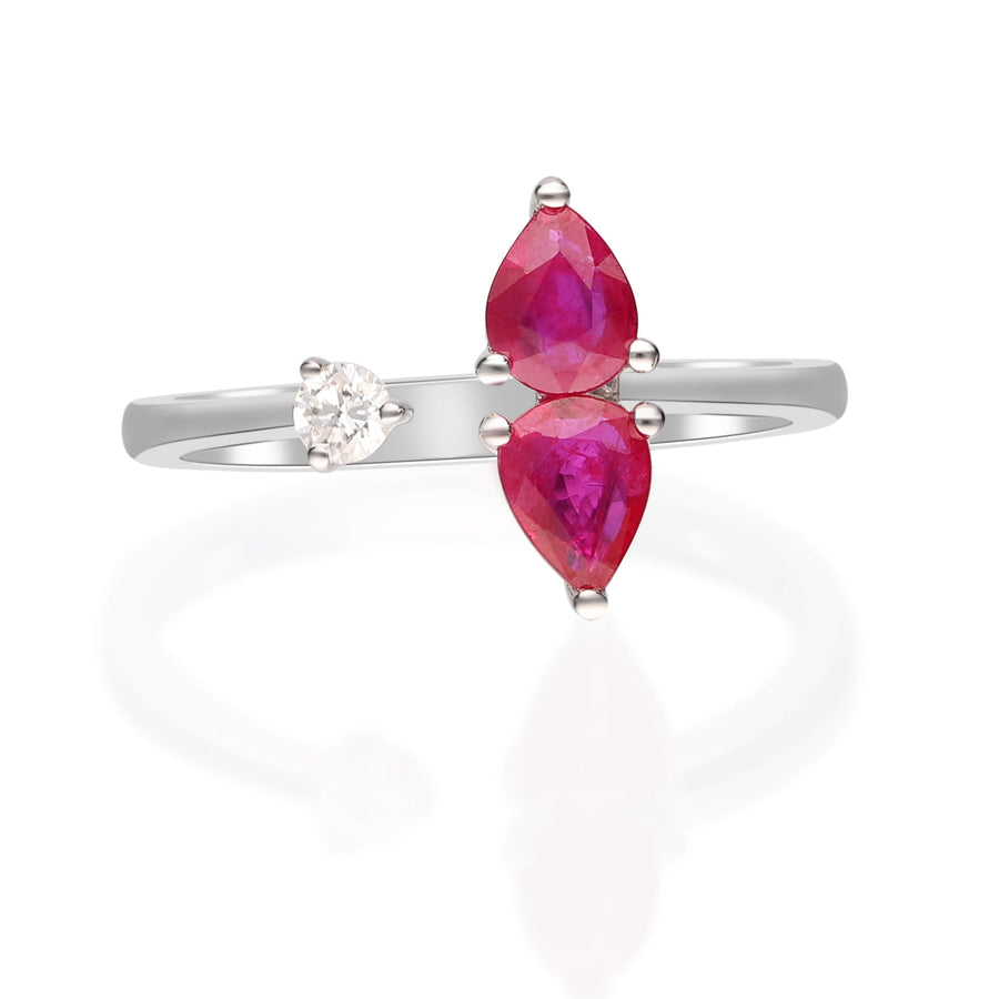 Arlette 18K White Gold Pear-Cut Mozambique Ruby Ring