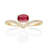 Alisson 10K Yellow Gold Oval-Cut Mozambique Ruby Ring