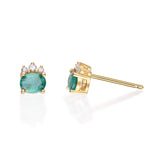 Emilee 10K Yellow Gold Oval-Cut Natural Zambian Emerald Earring
