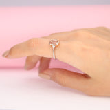 Holly 14K Two Tone Gold Cushion-Cut Madagascar Morganite Ring