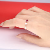 Victoria 18K White Gold Pear-Cut  Mozambique Ruby Ring