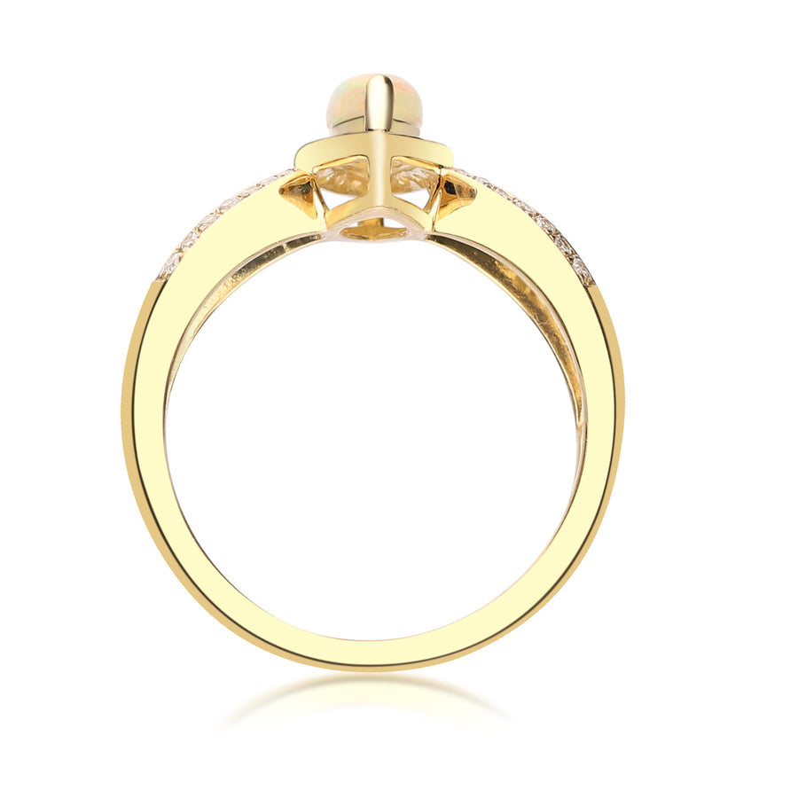 Evie 10K Yellow Gold Marquise-Cut Natural African Opal Ring