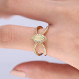 Evie 10K Yellow Gold Marquise-Cut Natural African Opal Ring