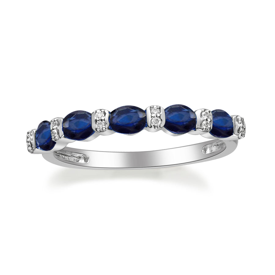 Everly 10K White Gold Oval-Cut Ceylon Blue Sapphire Ring