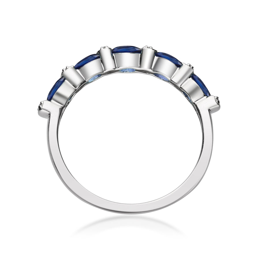 Everly 10K White Gold Oval-Cut Ceylon Blue Sapphire Ring