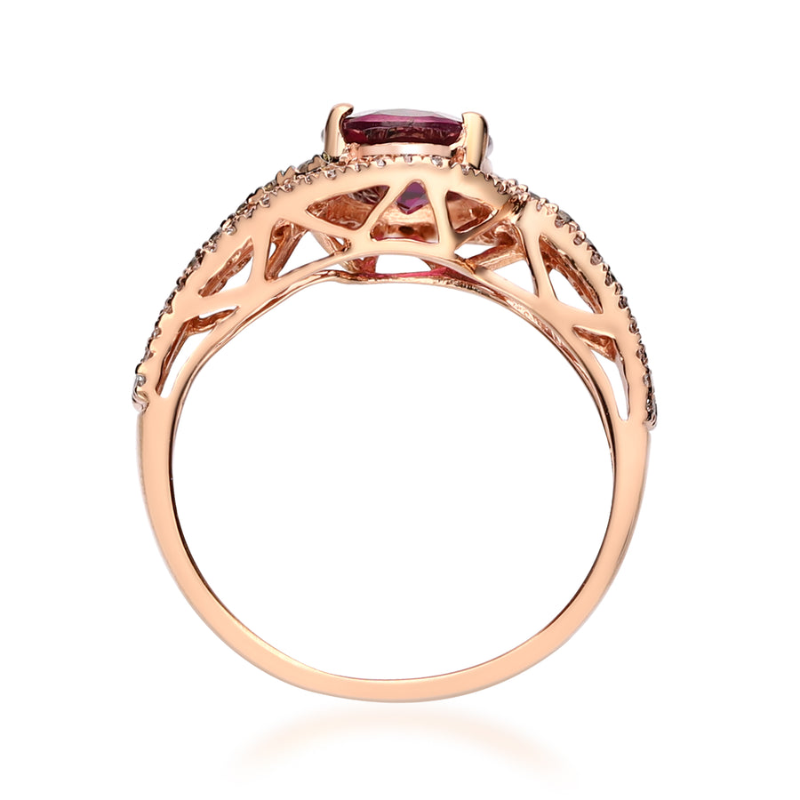 Ophelia 14K Rose Gold Oval-Cut Rodholite Ring