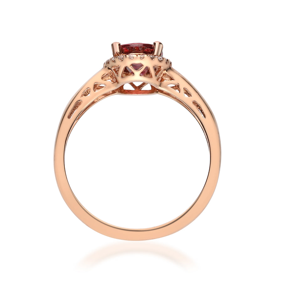 Lacey 10K Rose Gold Oval-Cut Rodholite Ring
