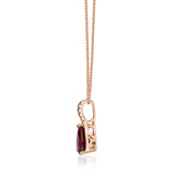 Lilianna 10K Rose Gold Pear-Cut Madagascar Rhodolite Pendant