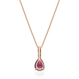 Lilianna 10K Rose Gold Pear-Cut Madagascar Rhodolite Pendant