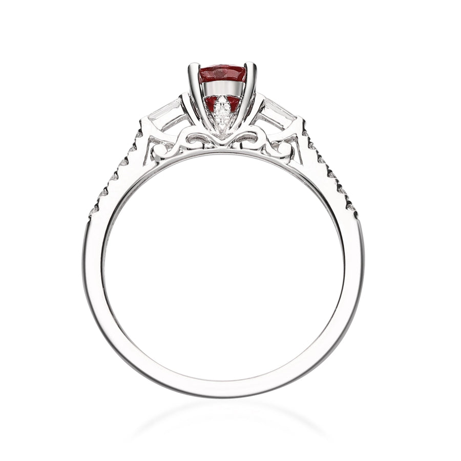 Oakleigh 14K White Gold Oval-Cut Mozambique Ruby Ring