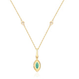 Kylee 10K Yellow Gold Marquise-Cut Natural Zambian Emerald Pendant