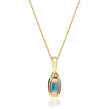 Aaliyah 14K Yellow Gold Cushion-Cut Brazilian London Blue Topaz Pendant