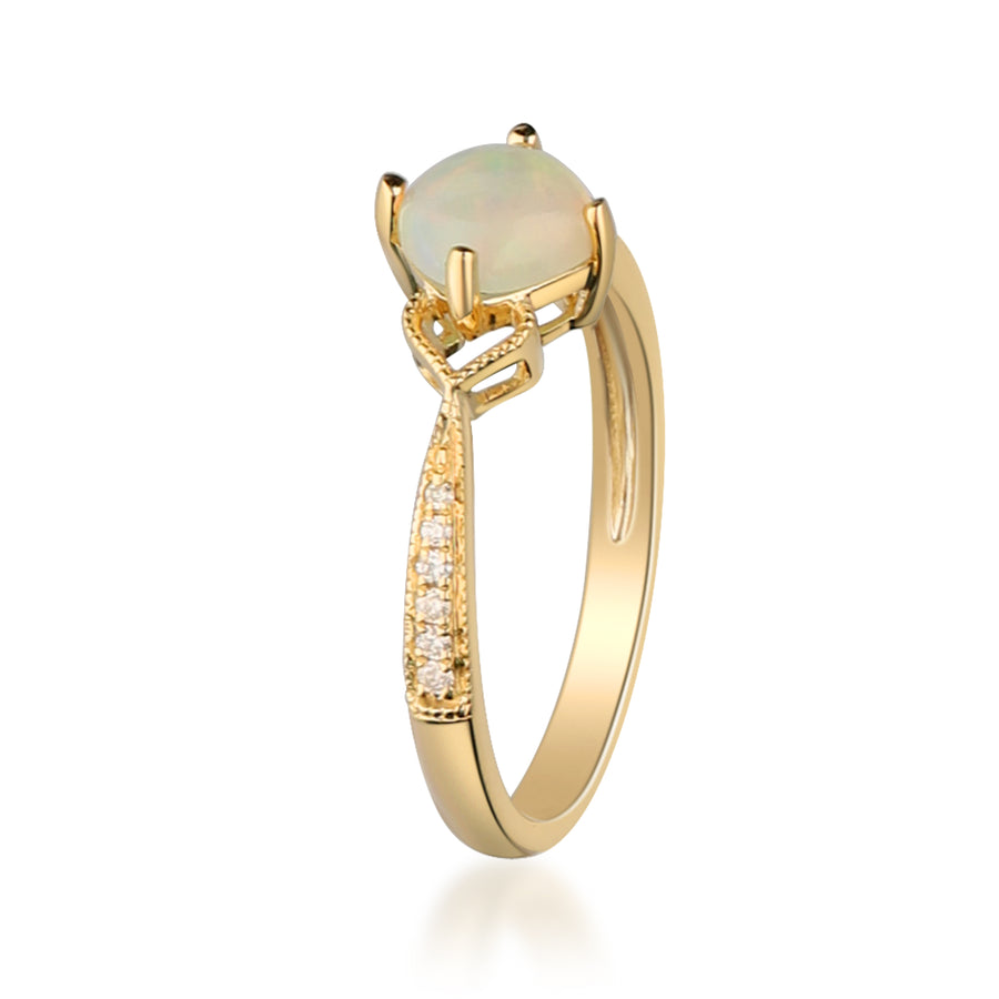 Sara 14K Yellow Gold Cushion-Cut Opal Ring