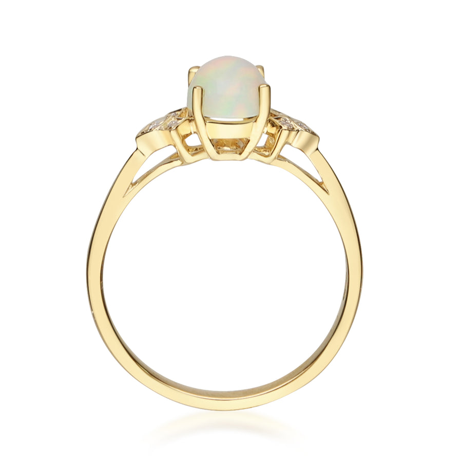 Rosalyn 14K Yellow Gold Oval-Cut Opal Ring