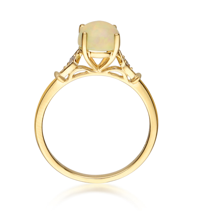 Raquel 14K Yellow Gold Round-Cut Ethiopian Opal Ring