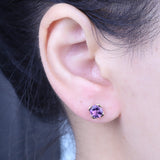 Aria 10K Yellow Gold Round-Cut Brazilian Amethyst Earring