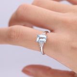Alexa 10K White Gold Emerald-Cut Brazilian Aquamarine Ring