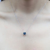 Miranda 10K White Gold Round-Cut Brazilian London Blue Topaz Necklace
