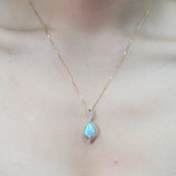 Dylan 14K Yellow Gold Pear-Cab Natural African Opal Pendant